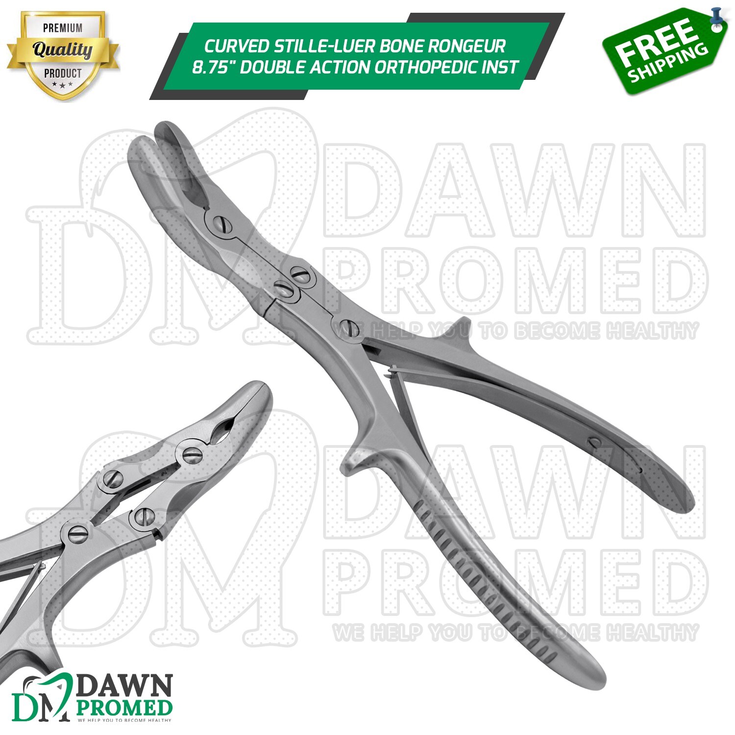 Curved Stille-Luer Bone Rongeur 8.75
