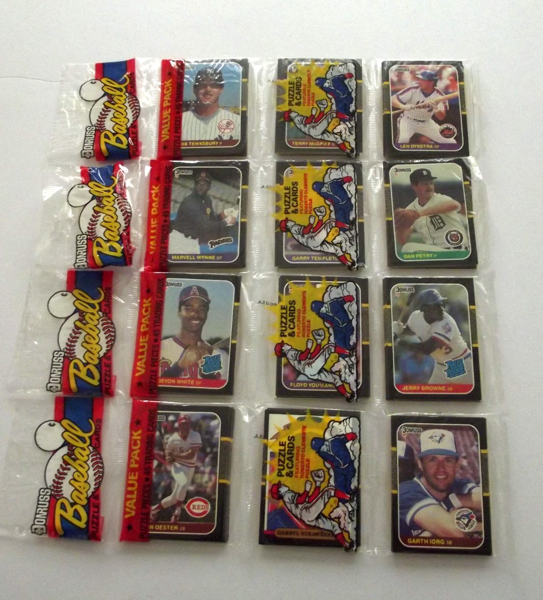 1987 Donruss Factory Sealed Rack Packs Lot Of 4 Poss B.Jackson,Bonds,Maddux RC's