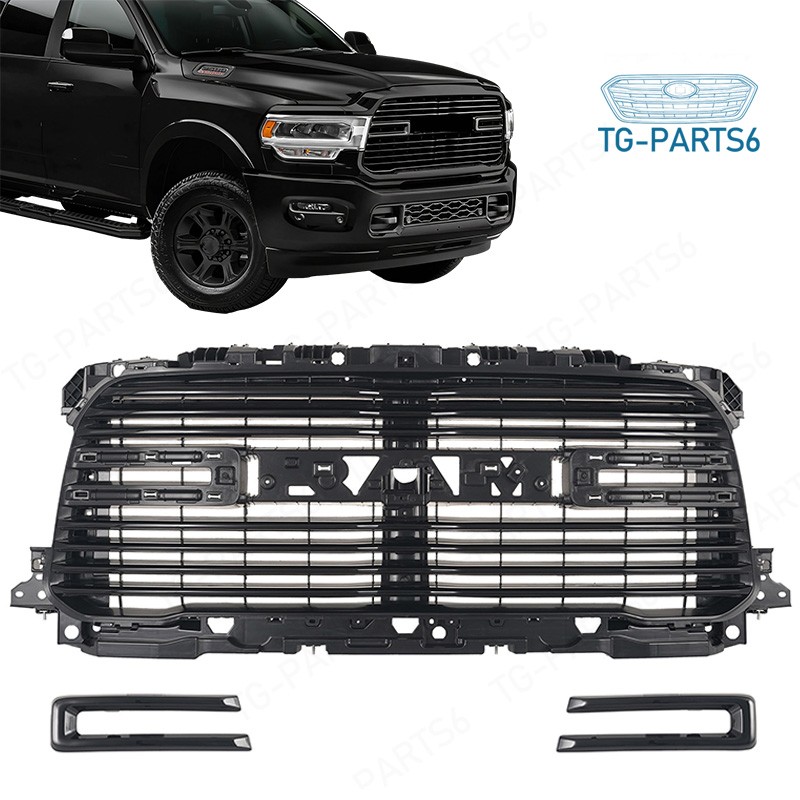 Front Bumper Upper Grille Grill For 2019-2024 Dodge Ram 2500 3500 Gloss Black Front Bumper Upper Grille Grill For 2019-2024 Dodge Ram 2500 3500 Gloss Black
