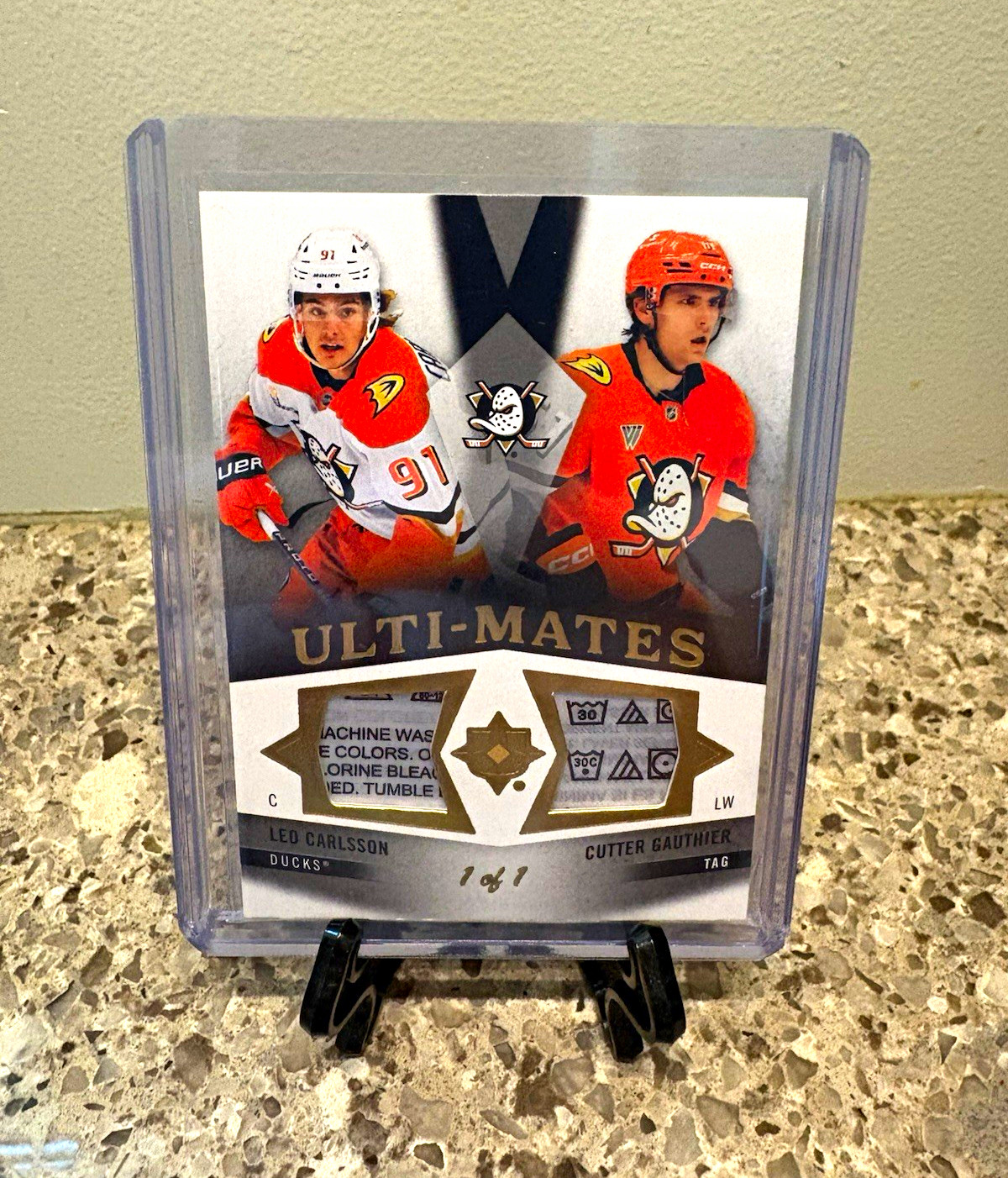2025-26 Ultimate Collection Ulti-Mates Leo Carlsson/Cutter Gauthier Tag 1 of 1
