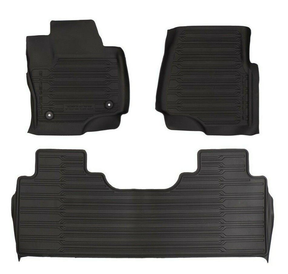 OEM 2017-22 Ford Super Duty Tray Style Molded Black Floor Mats 3 Piece Crew Cab OEM 2017-22 Ford Super Duty Tray Style Molded Black Floor Mats 3 Piece Crew Cab