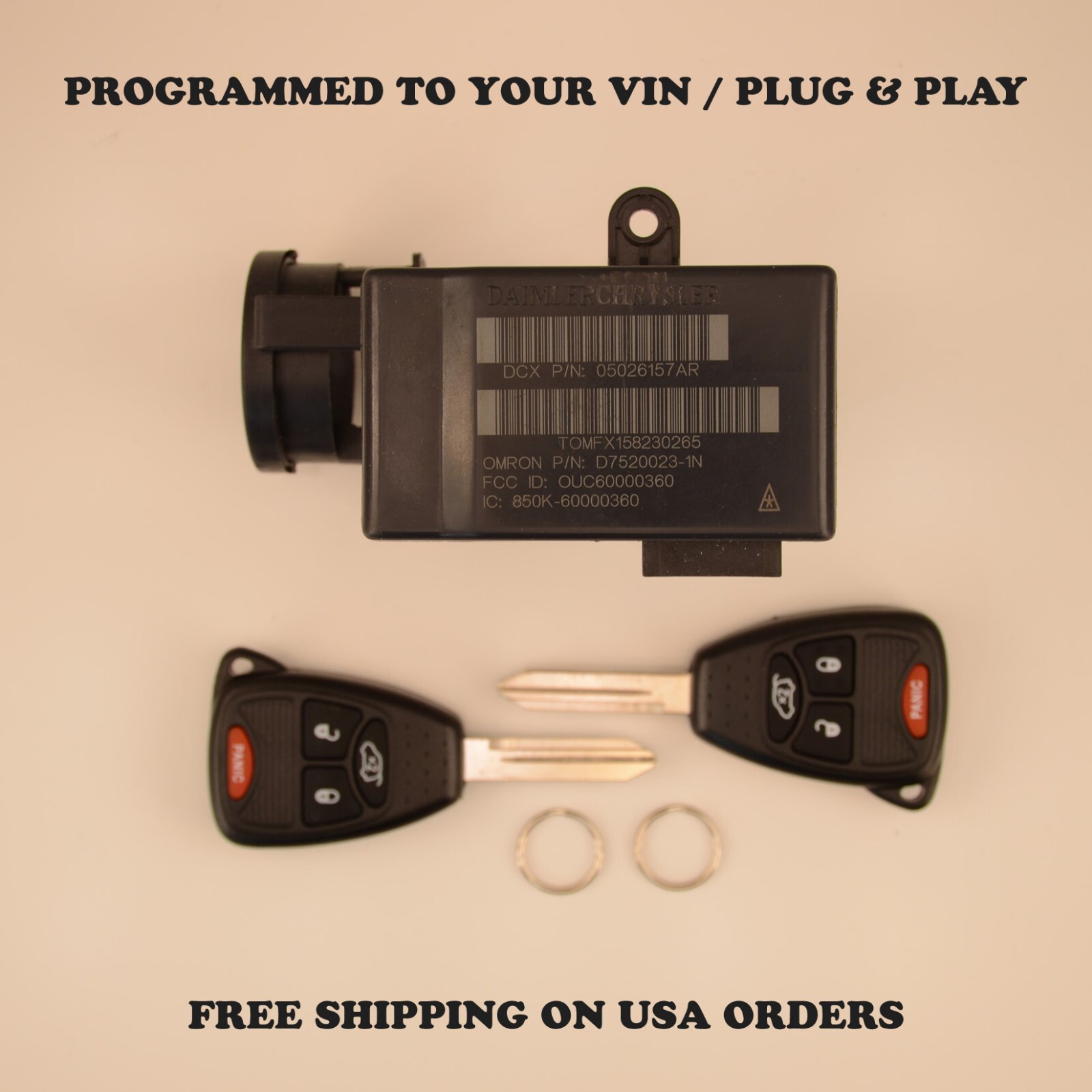 2007-2014 Dodge Avenger Sebring Immobilizer 5026157AR VIN Programmed Plug & Play