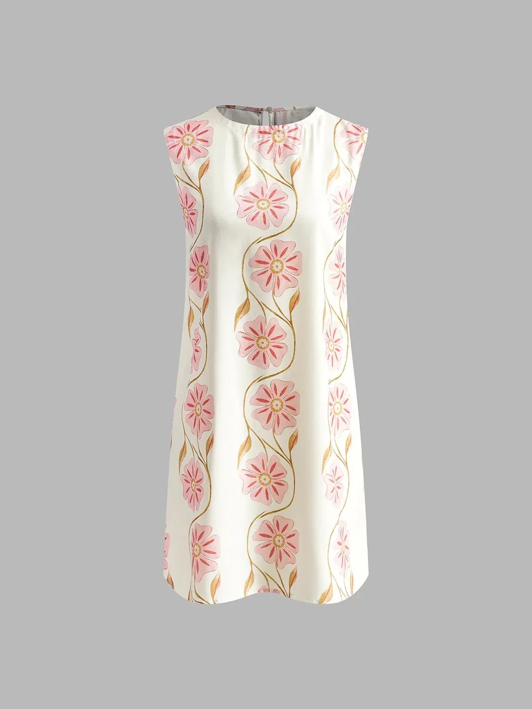 Commense Romantic Print Sleeveless Mini Dress Commense Romantic Print Sleeveless Mini Dress