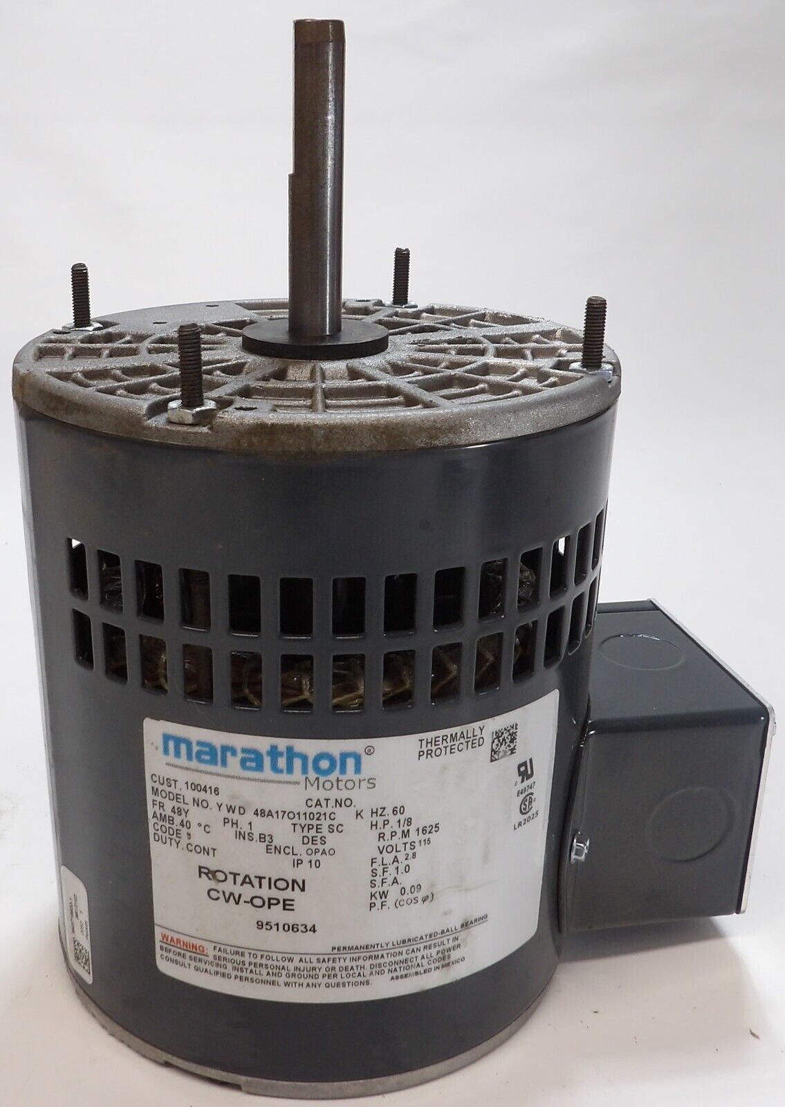 Marathon  Motors 1/8 HP 48A17011021C Sink Drain Pump Motor