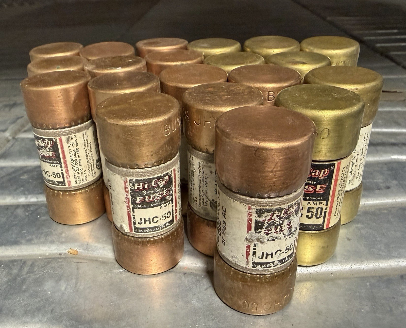 Lot Of 20 Buss Hi-Cap JHC50, 50Amp, Class J, Time Delay Fuses, 600VAC Lot Of 20 Buss Hi-Cap JHC50, 50Amp, Class J, Time Delay Fuses, 600VAC