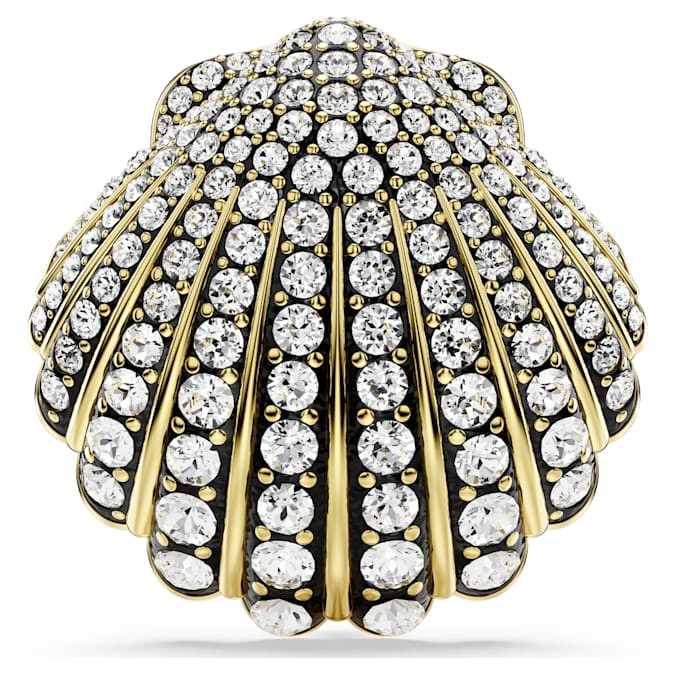 Swarovski Idyllia brooch Shell, white, with a golden finish Swarovski Idyllia brooch Shell, white, with a golden finish