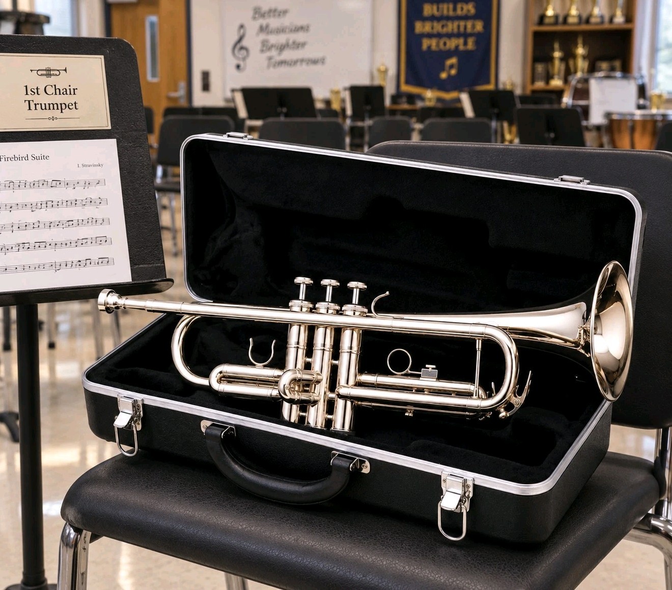 Silver B-flat Trumpet-New Middle/High School Approved Student Bb Band Trumpets