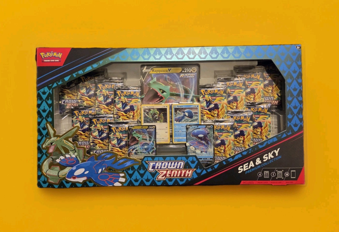 Pokemon TCG Crown Zenith Sea And & Sky Premium Collection Rayquaza Kyogre New Pokemon TCG Crown Zenith Sea And & Sky Premium Collection Rayquaza Kyogre New