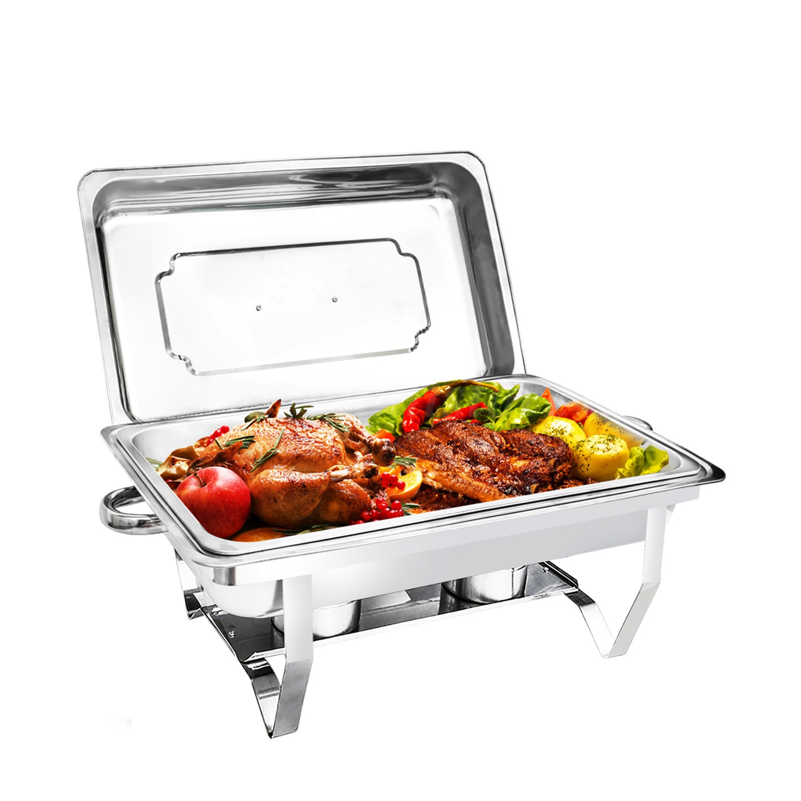 1/2/4/6 Pack Chafing Dish Buffet Set 9L/8QT Stainless Steel Food Warmer with Lid