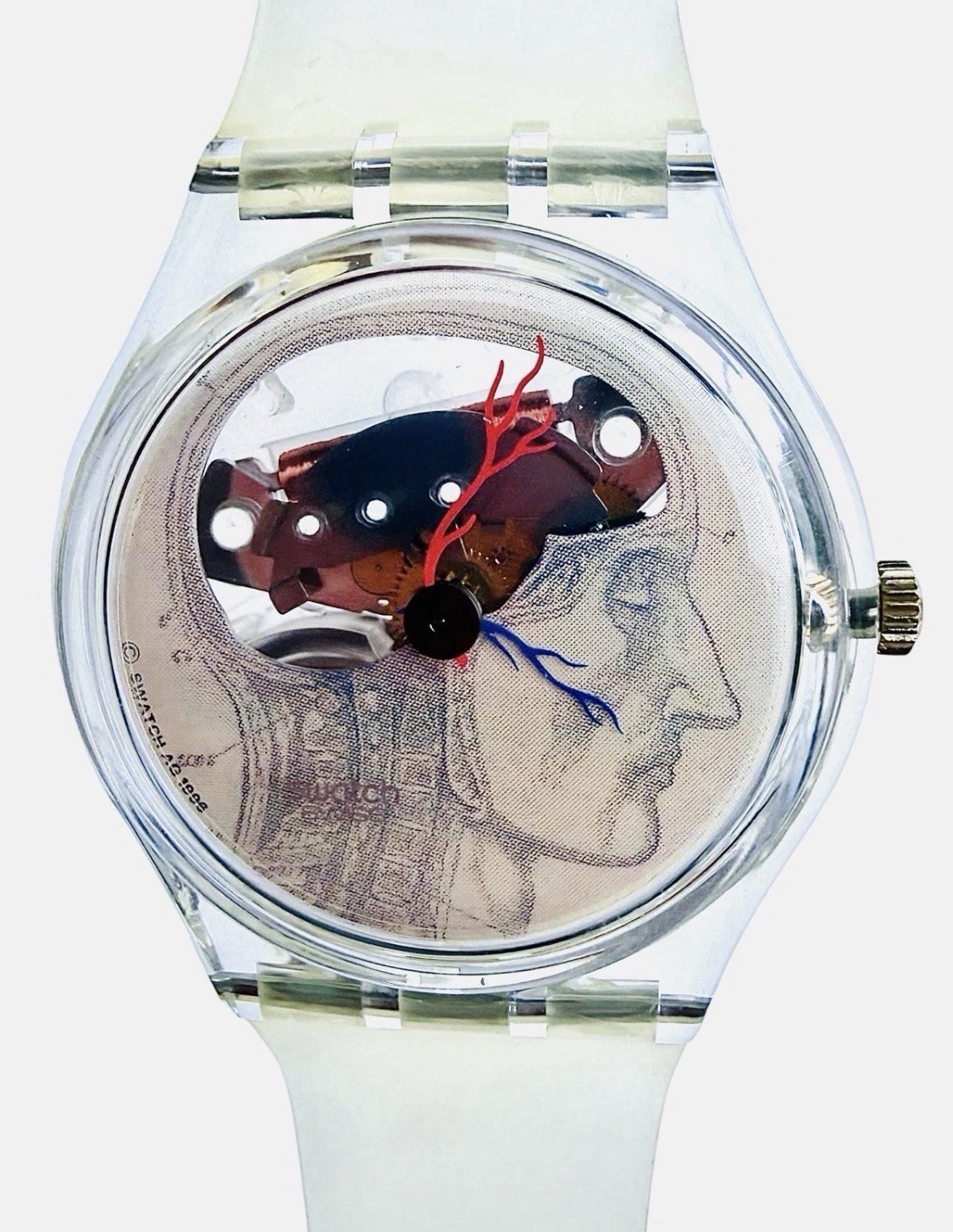 Swatch Watch TICKING BRAIN GK247 Hand Signed By Jo Whaley Rare Swiss Made Quartz Swatch Watch TICKING BRAIN GK247 Hand Signed By Jo Whaley Rare Swiss Made Quartz