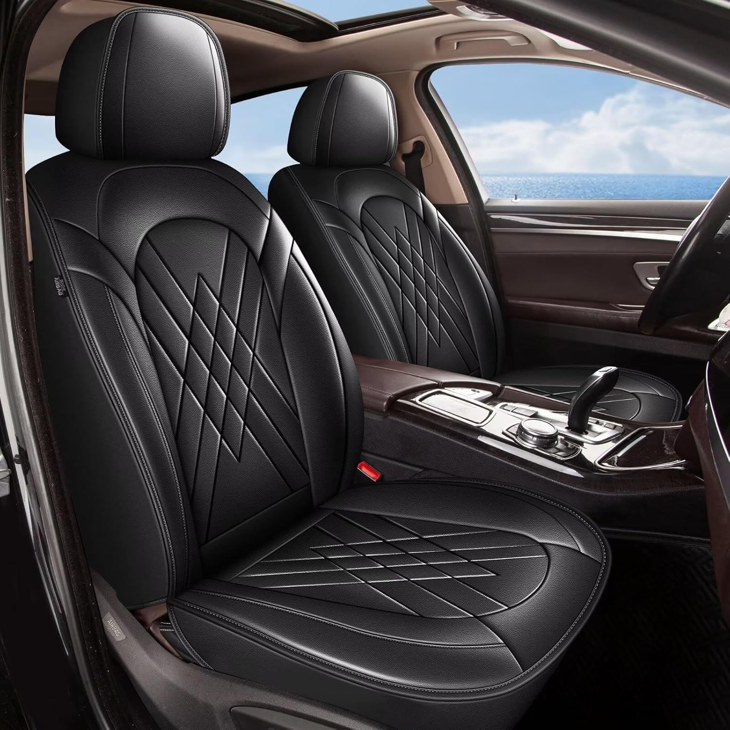 AIZDLBB Car Seat Cover PU Leather For Ford Escape 2001-2026 Cushion (2/5 Seats)