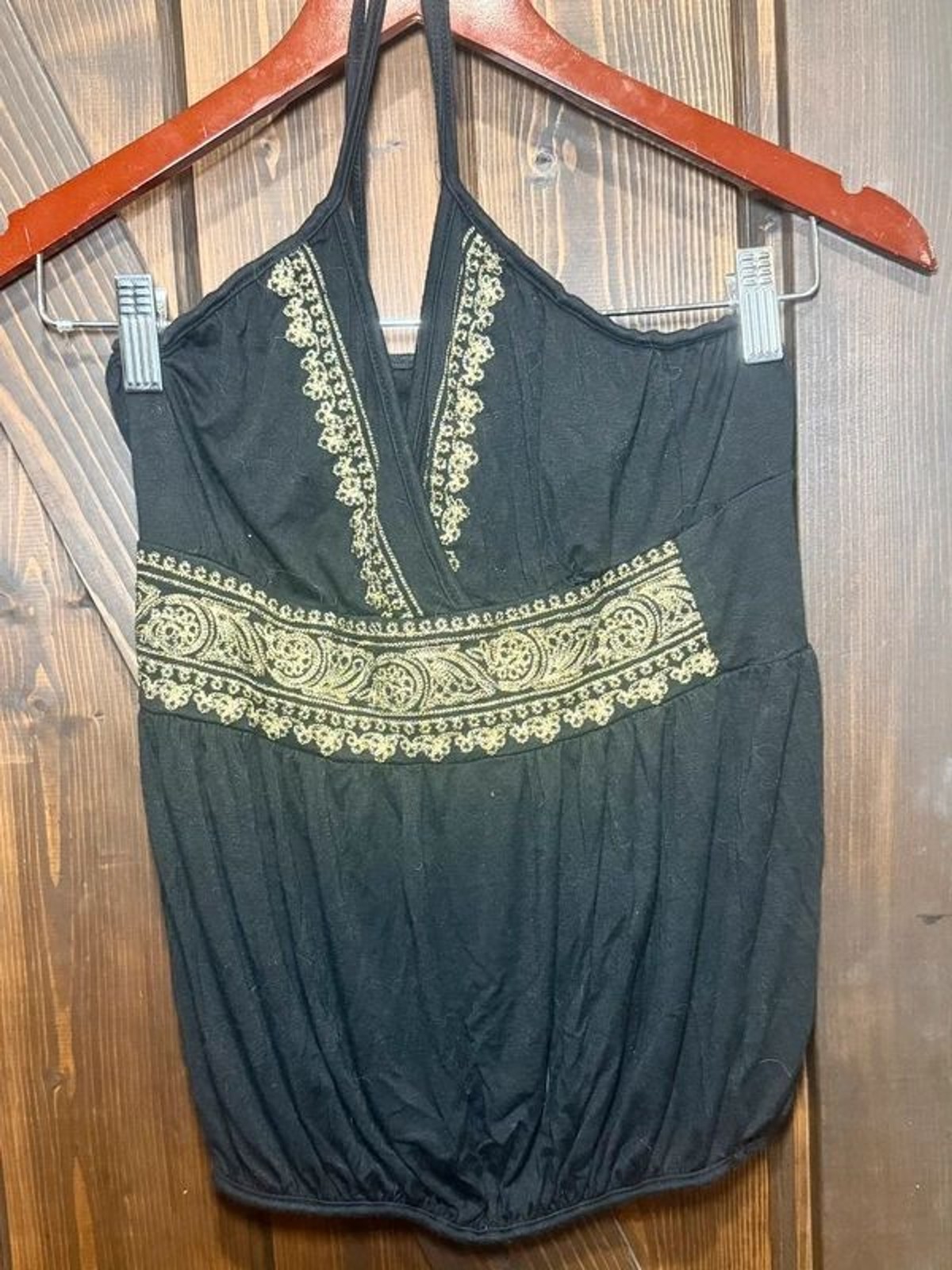 Vintage Freeway Halter Top Black & gold XXS Y2K 90s Vintage Freeway Halter Top Black & gold XXS Y2K 90s