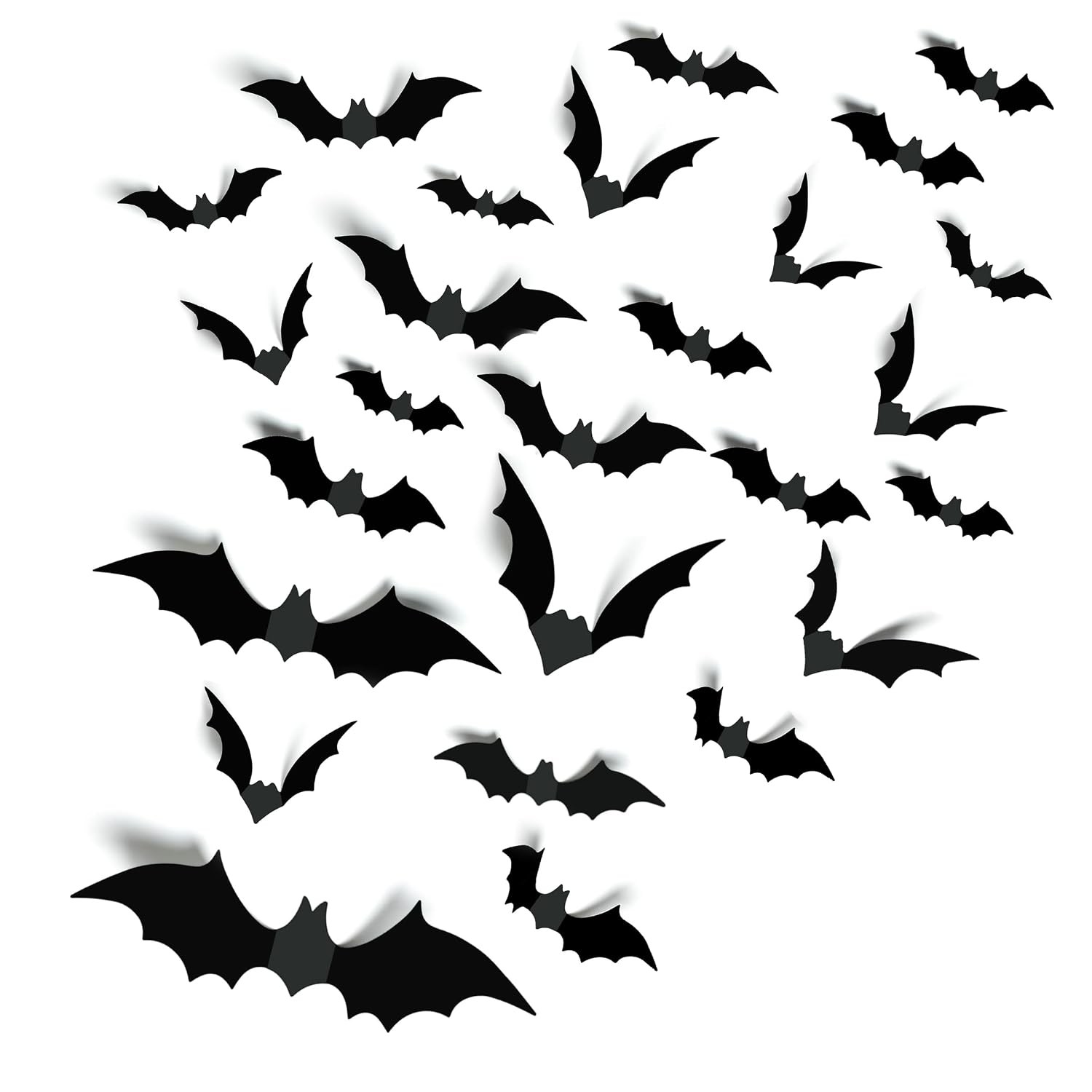 140Pcs 3D Bats Halloween Decorations Realistic PVC Wall Decor