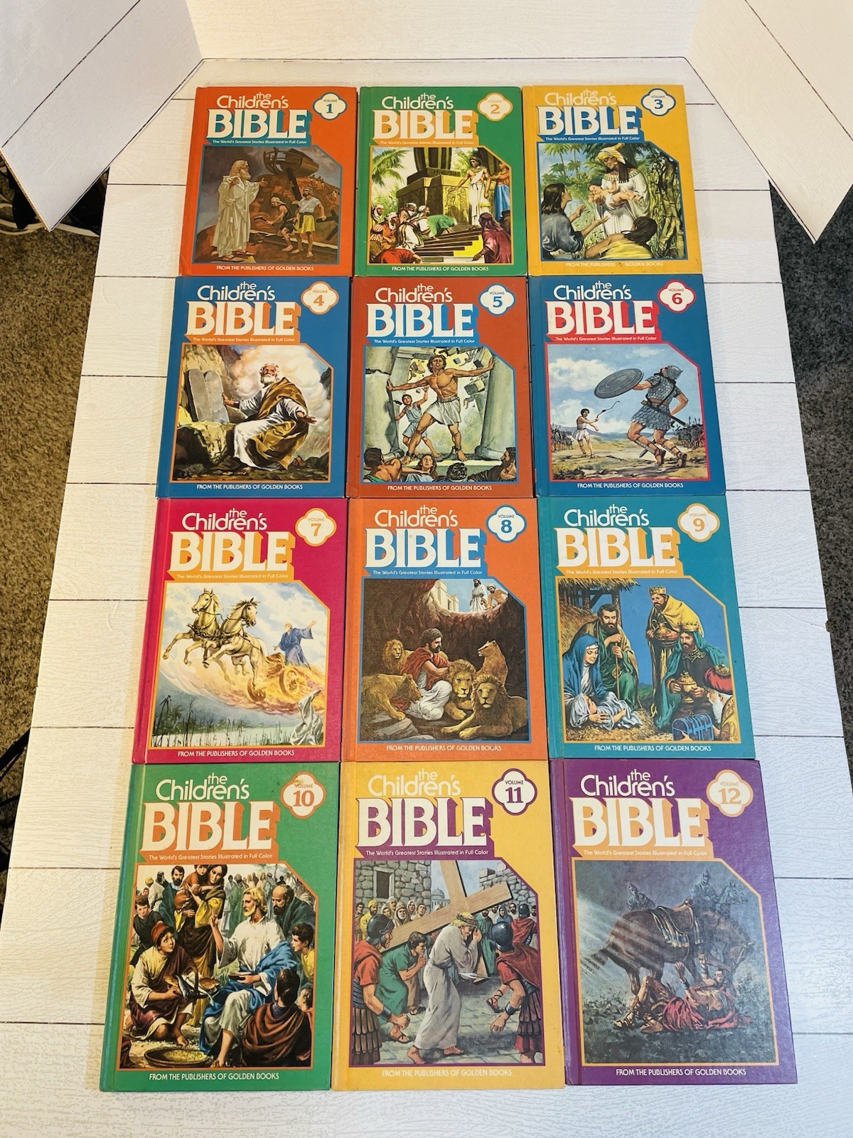 VINTAGE The Children\'s Bible Golden Books 1981 Complete Set 1-12 Hardcover