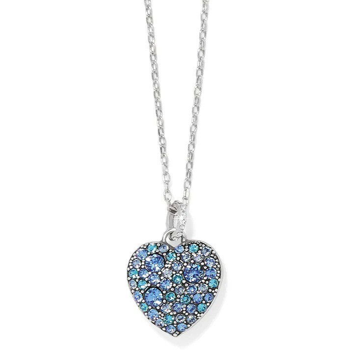 Brighton Sweet Love Heart Crystal Necklace NWT $98 Sapphire Blue silver JM7693 Brighton Sweet Love Heart Crystal Necklace NWT $98 Sapphire Blue silver JM7693