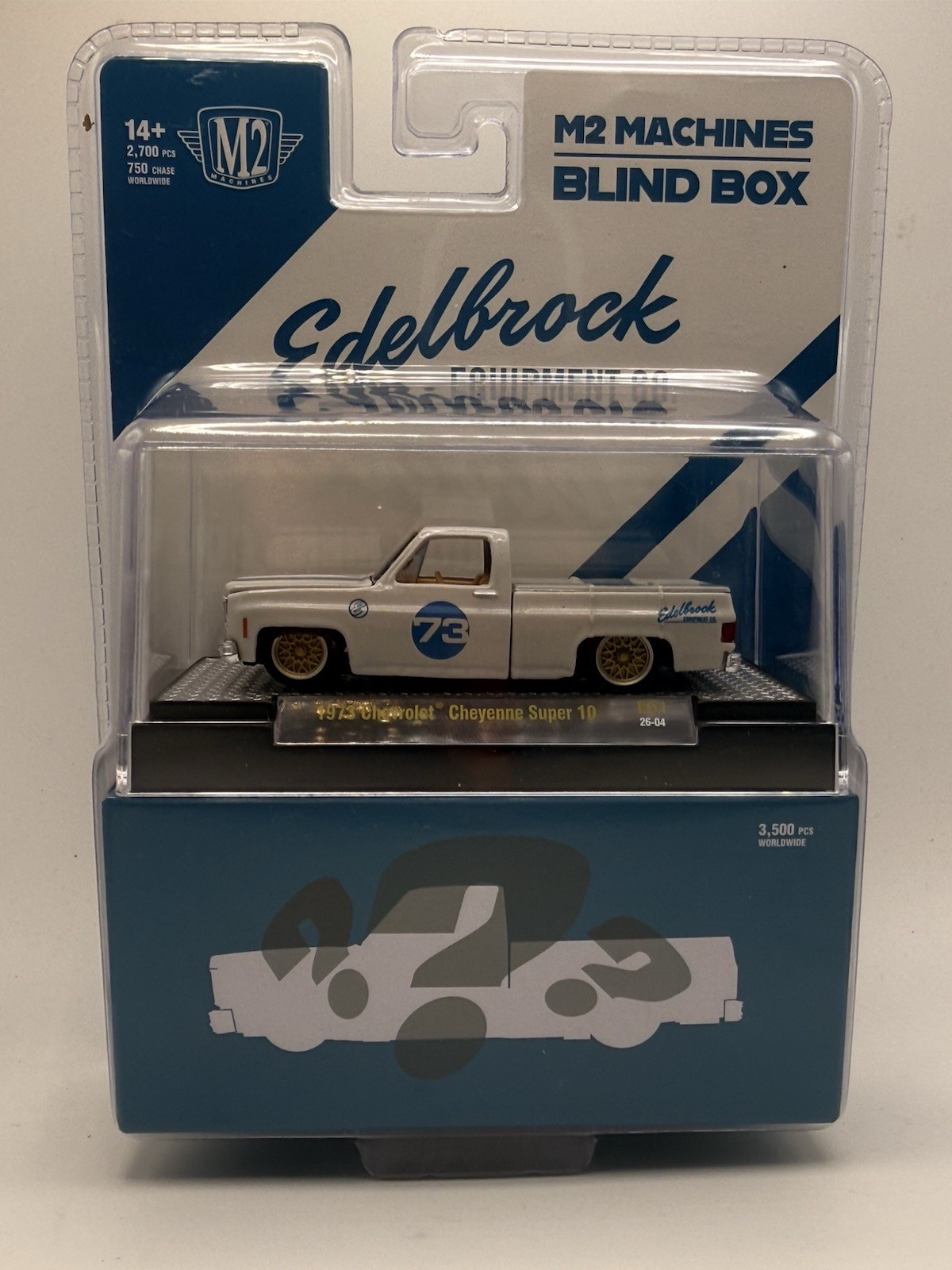 2026 M2 Machines Blind Box Edelbrock 1973 Chevy Cheyenne Super 10 1:64 Unopened