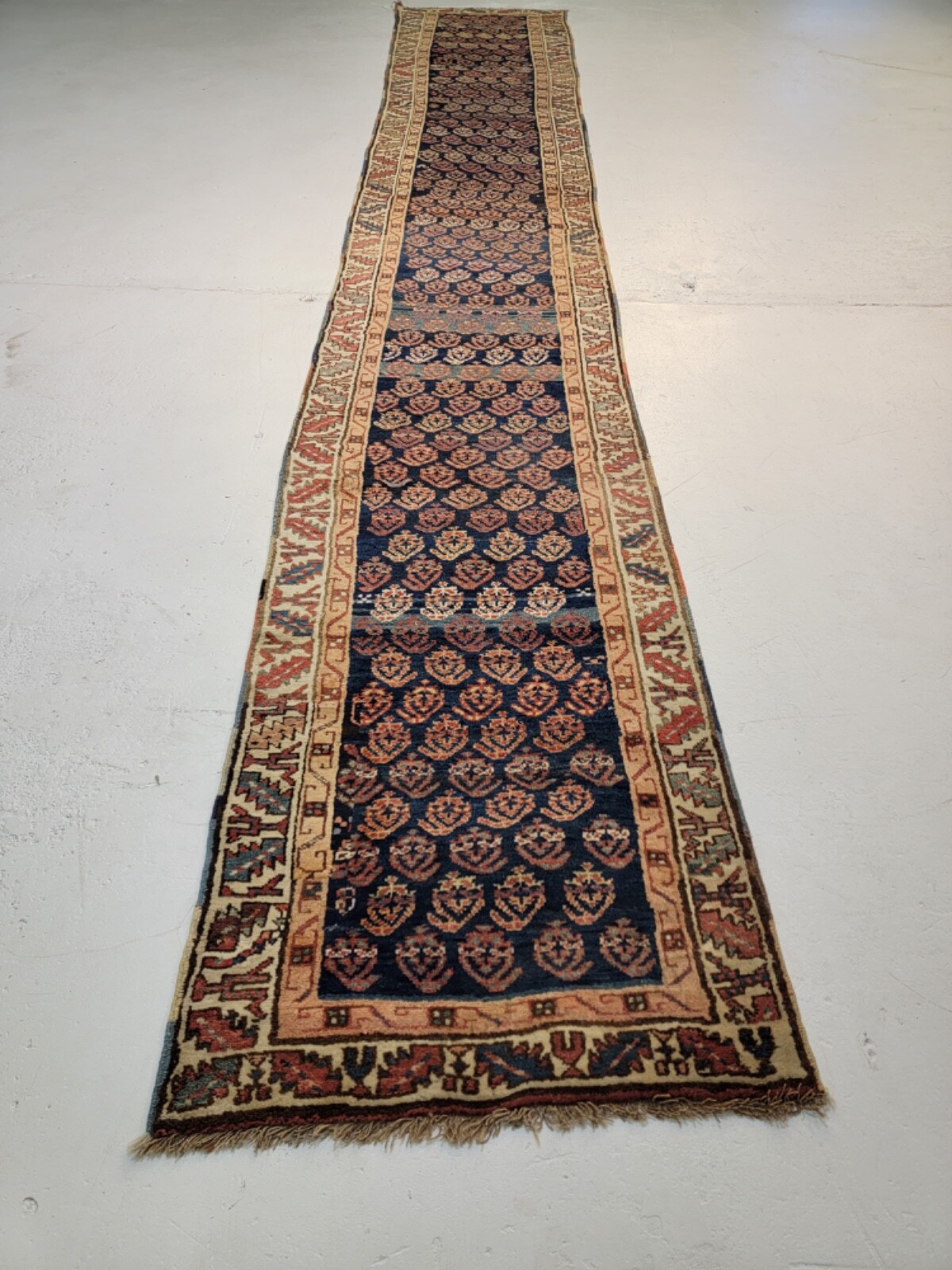 Antique Oriental Hand-Knotted Wool Runner Collectible Rare Malayer 2\'8\