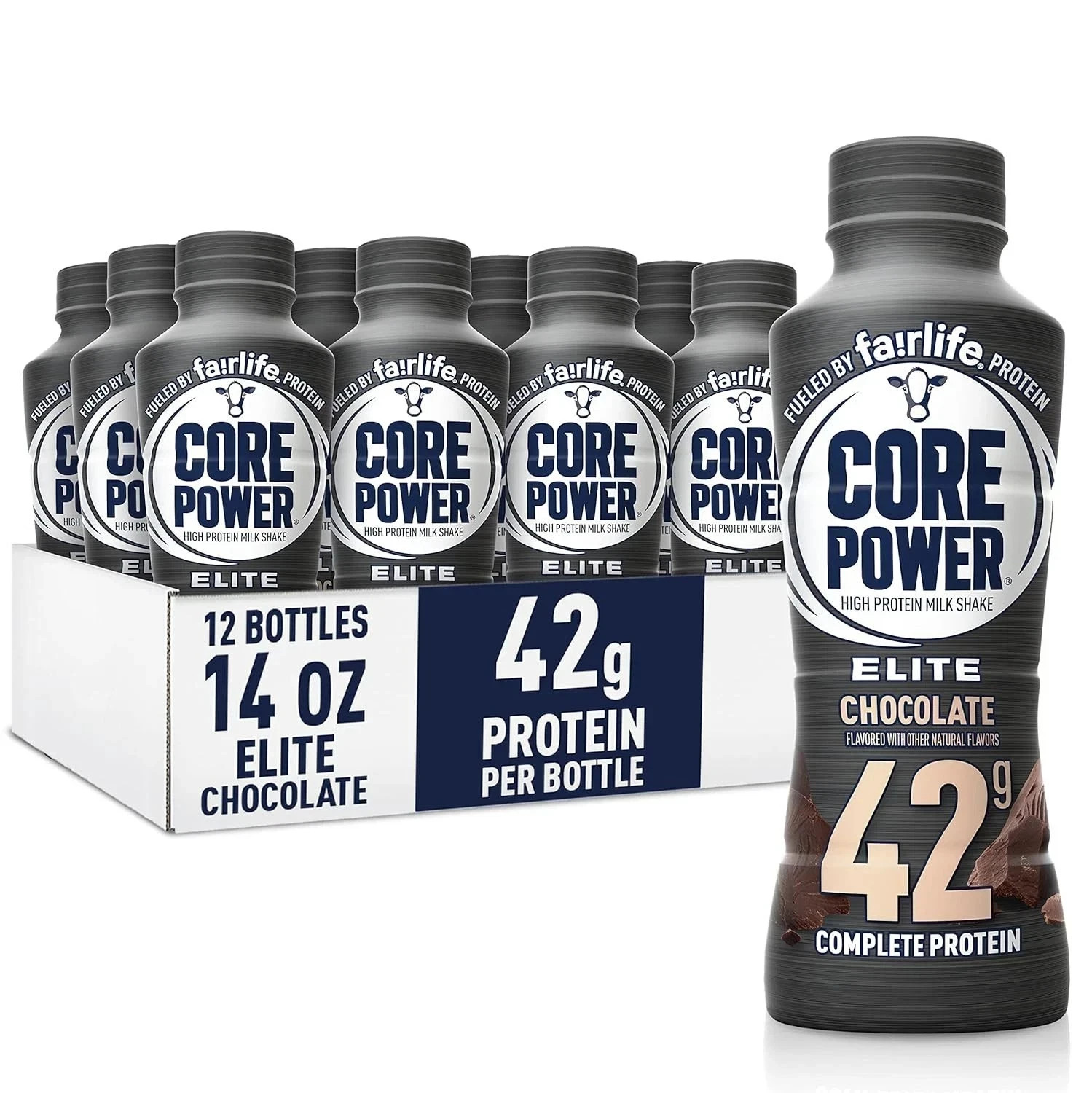 Core Power Elite High Protein Shake, Chocolate, 42g Bottle 12 pack Fast Shipping