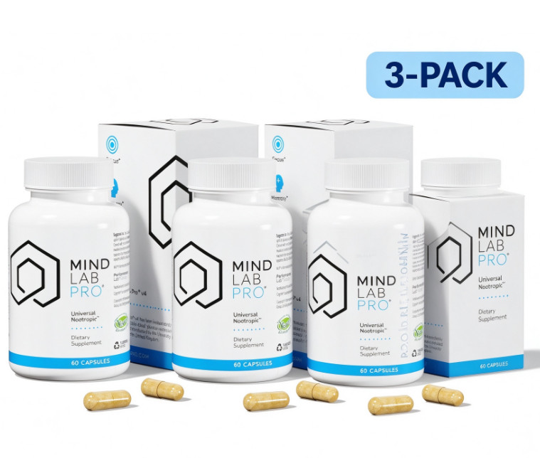 3x mind Lab Booster MLP® v4 Universal Nootropic™ Brain Pro® Supplement for Focus