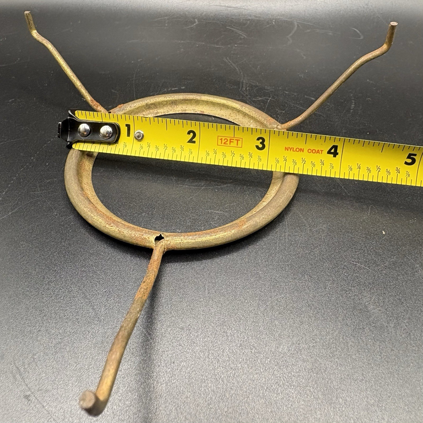 Vintage Cast Brass 6” Shade Holder Ring Oil Kerosene Lamp Parts 2 5/8” center