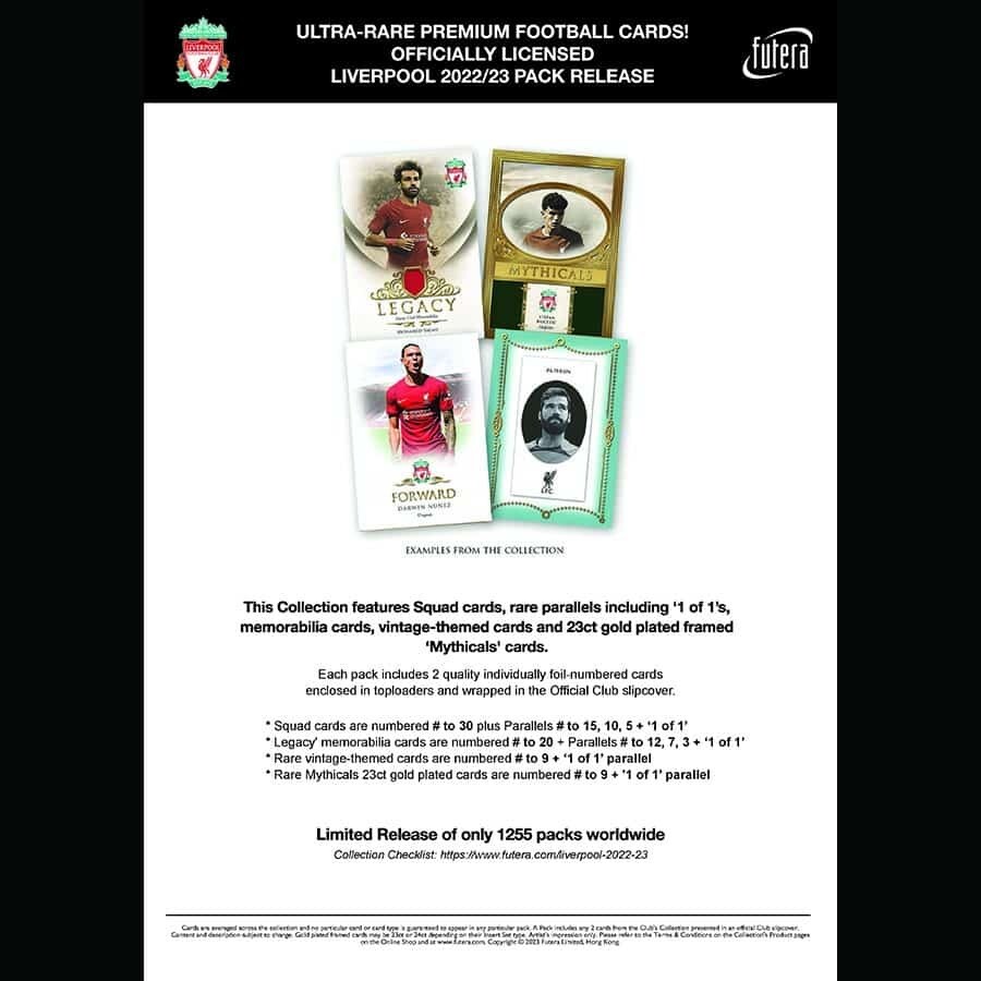 2022-23 Futera Liverpool Football Club Collection Pack BOX SEALED 22FUSCCP-LIV 2022-23 Futera Liverpool Football Club Collection Pack BOX SEALED 22FUSCCP-LIV