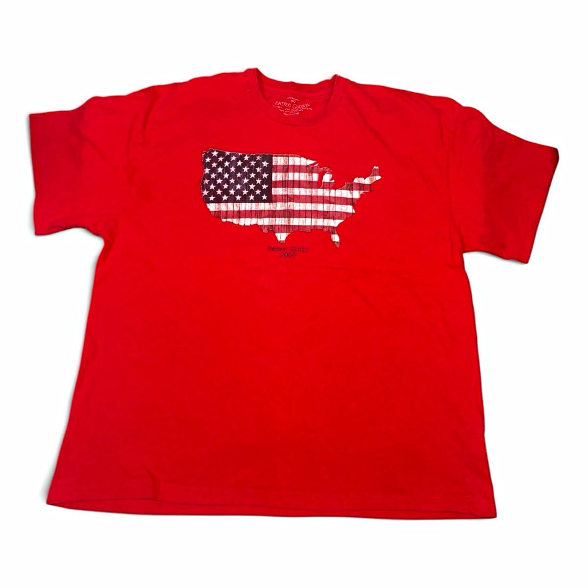 Vintage Y2K Faded Glory 2009 American Flag US Map T-Shirt Men\'s Size 2XL Red Tee Vintage Y2K Faded Glory 2009 American Flag US Map T-Shirt Men\'s Size 2XL Red Tee