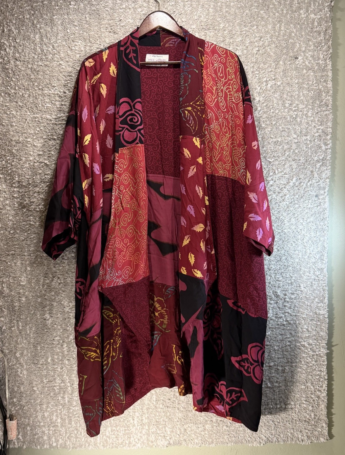 Wild Thing Wild Woman Artsy Boho Lagenlook Printed Long Kimono Cardigan One Size Wild Thing Wild Woman Artsy Boho Lagenlook Printed Long Kimono Cardigan One Size