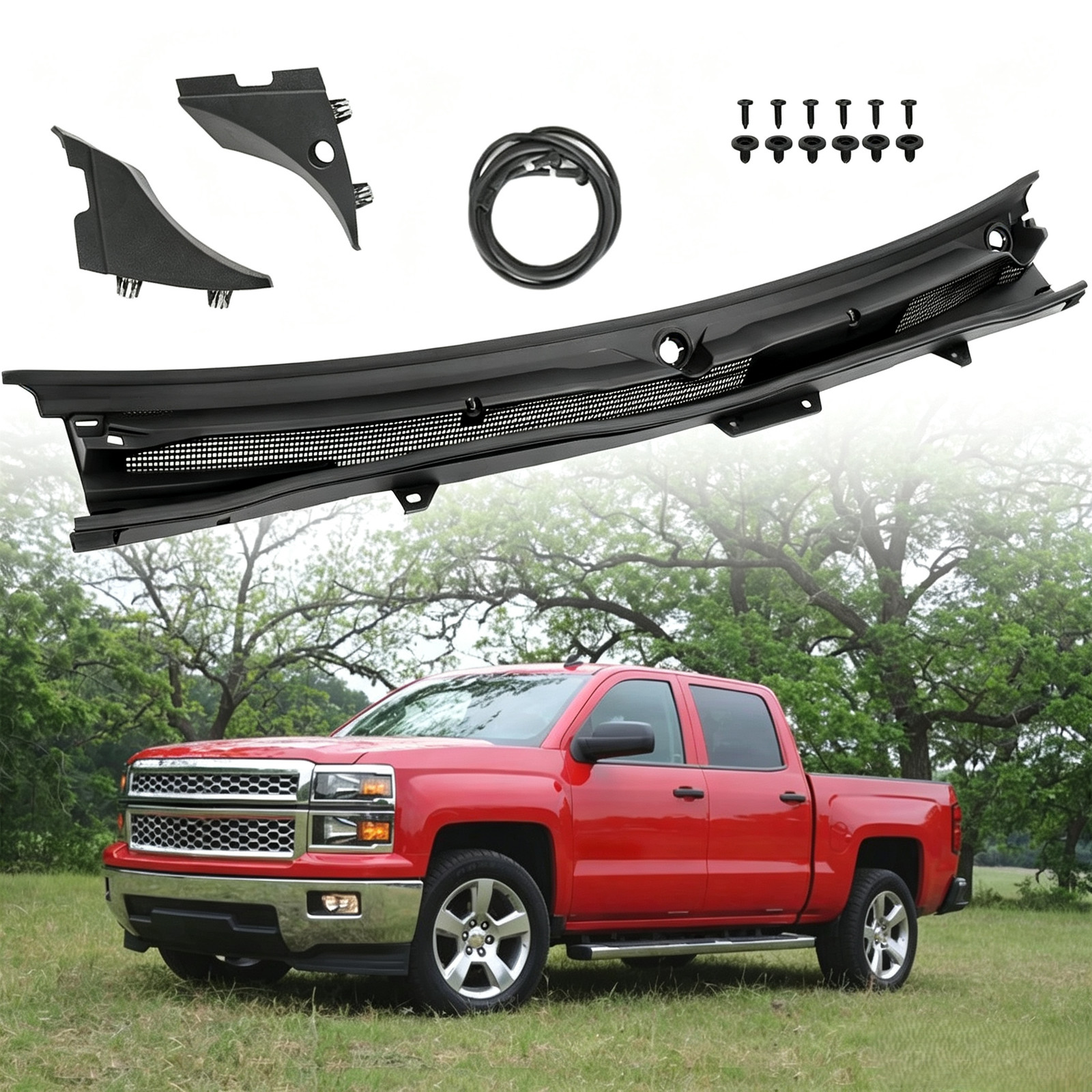 For 2014 2015 Chevy Silverado 1500 Windshield Wiper Cowl Panel 23207951 Black For 2014 2015 Chevy Silverado 1500 Windshield Wiper Cowl Panel 23207951 Black