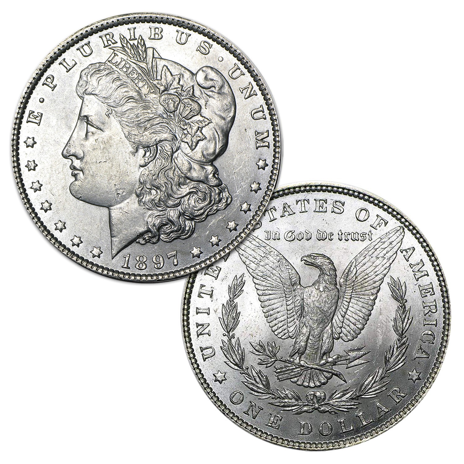 1897 P Morgan Silver Dollar $1 Brilliant Uncirculated BU 90% Silver