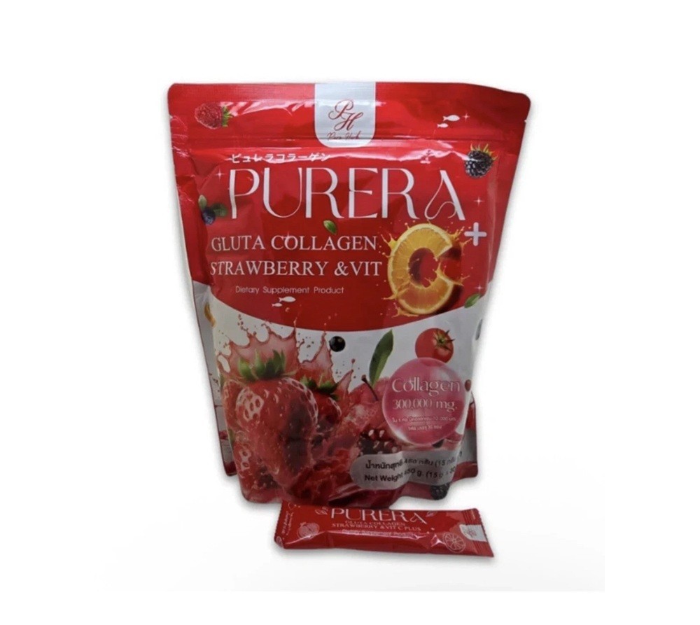 Purera Gluta Collagen Strawberry Vit C Skin Glutathione Collagen Purera Gluta Collagen Strawberry Vit C Skin Glutathione Collagen