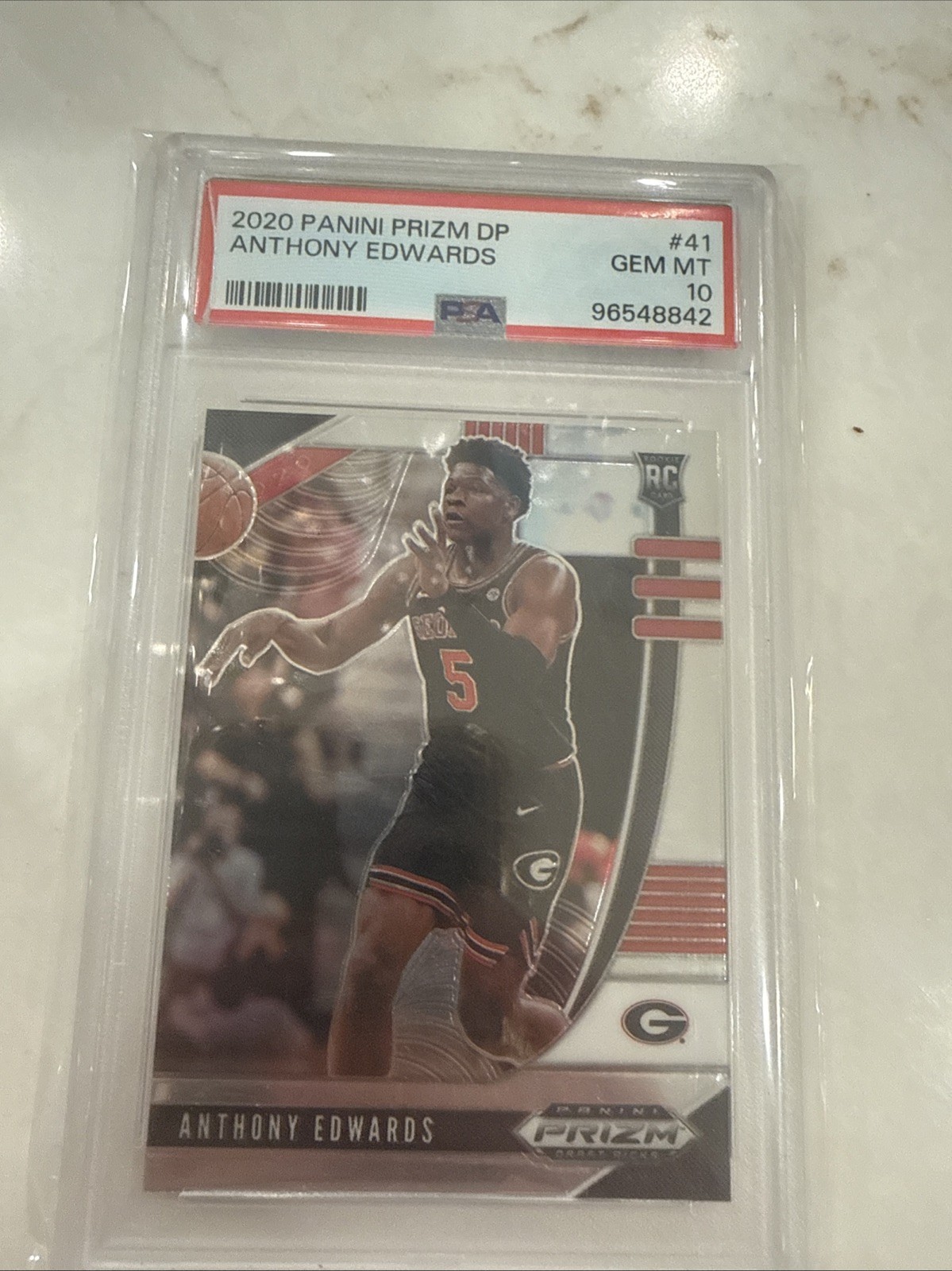 2020 Panini Prizm Anthony Edwards RC #41 Georgia, Minnesota T Wolves Gem Mint 10 2020 Panini Prizm Anthony Edwards RC #41 Georgia, Minnesota T Wolves Gem Mint 10