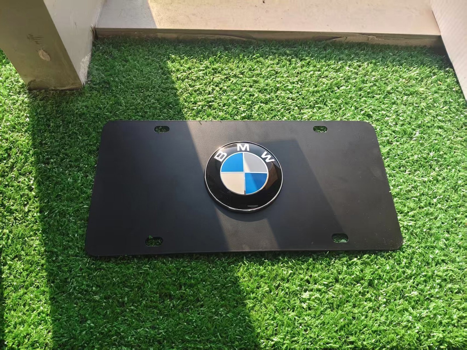 💎NEW BLACK 12 inch * 6 inch✔️ Car Front Plate features the BMW Emblem Badge US