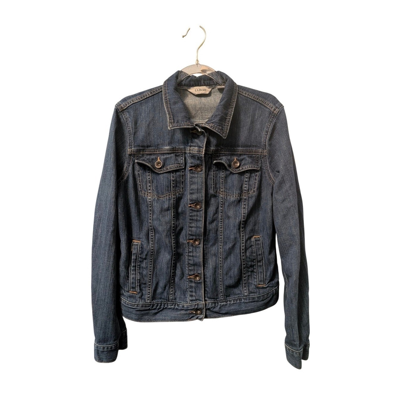 L.L. Bean Women\'s Dark Blue Denim Jacket L.L. Bean Women\'s Dark Blue Denim Jacket