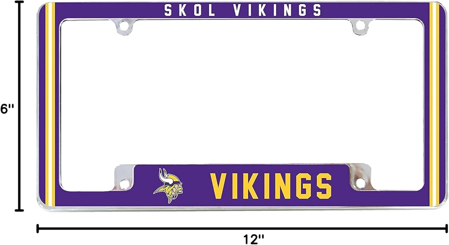 2 pcs NFL Minnesota Vikings “Skol Vikings” Zinc Alloy License Plate Frame 2 pcs NFL Minnesota Vikings “Skol Vikings” Zinc Alloy License Plate Frame