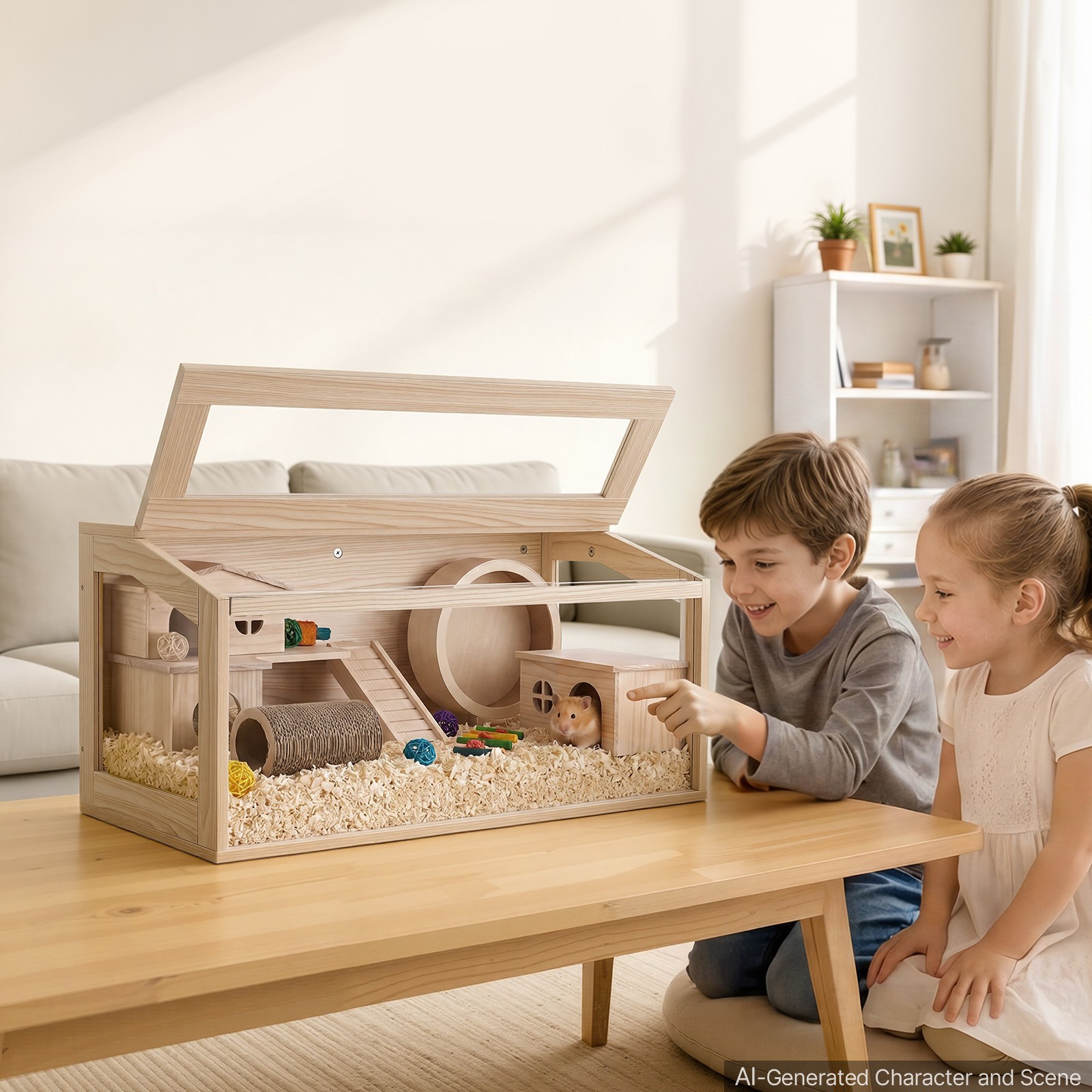 Uimoso Wooden Hamster Cage Habitat 31.9\