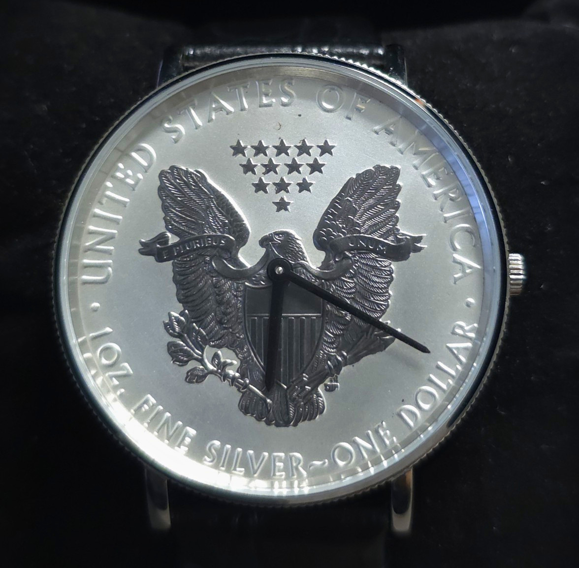 Croton CR307620BSBK17 2017 1 oz Silver Eagle Coin Watch Swiss Ronda 42mm