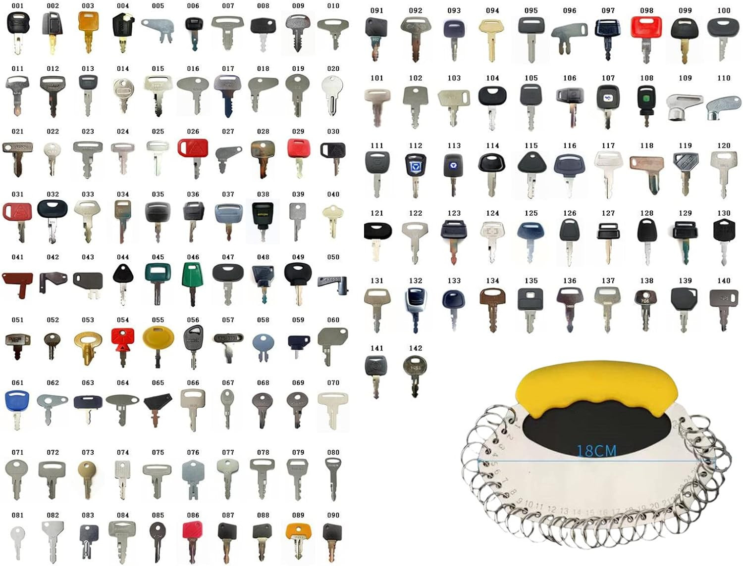 142PC Ignition Keys for Caterpillar CASE John Deere and Other Heavy Construction