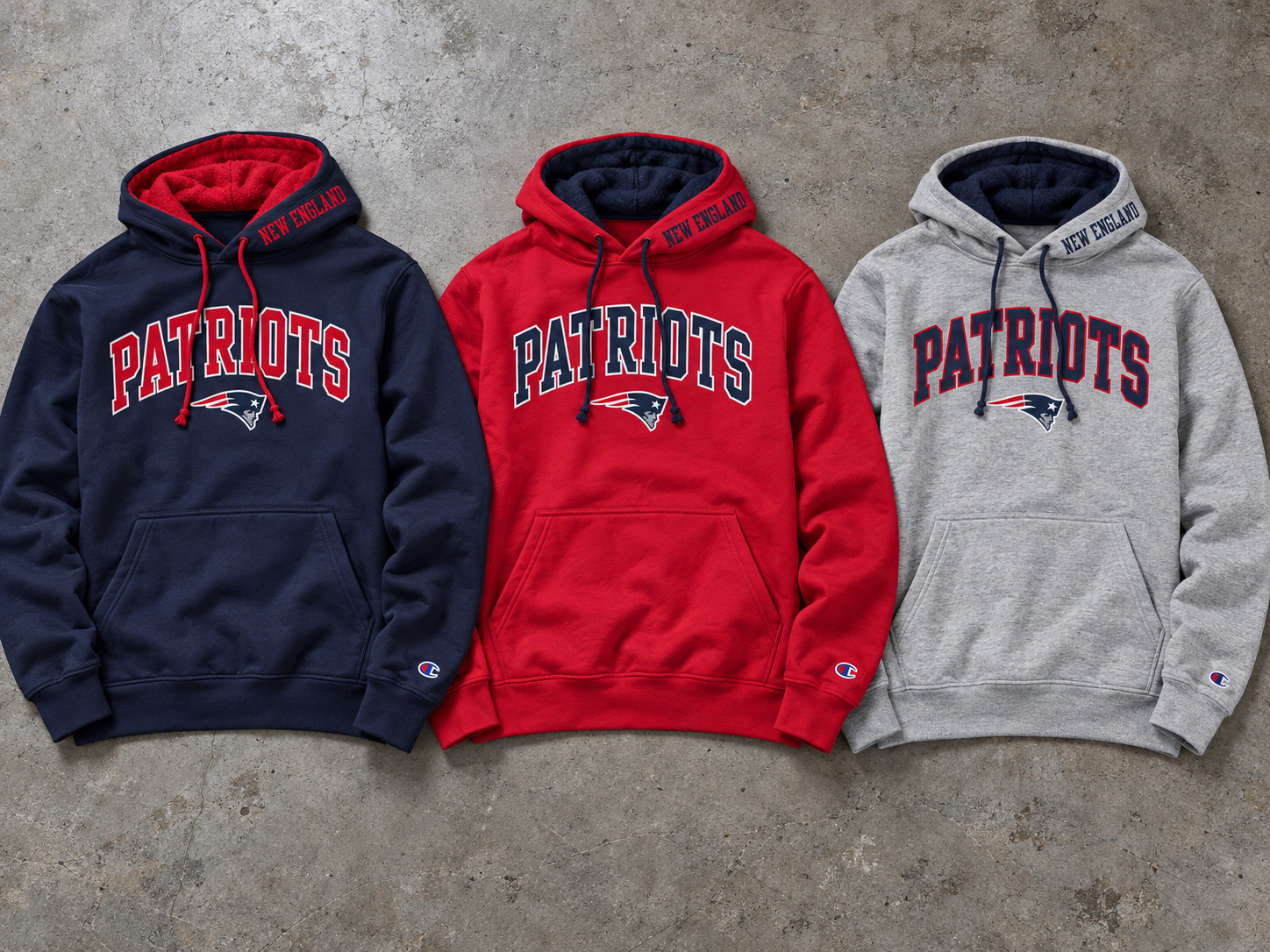 New England Patriots Champion Contrast Hoodie, All Colors New England Patriots Champion Contrast Hoodie, All Colors
