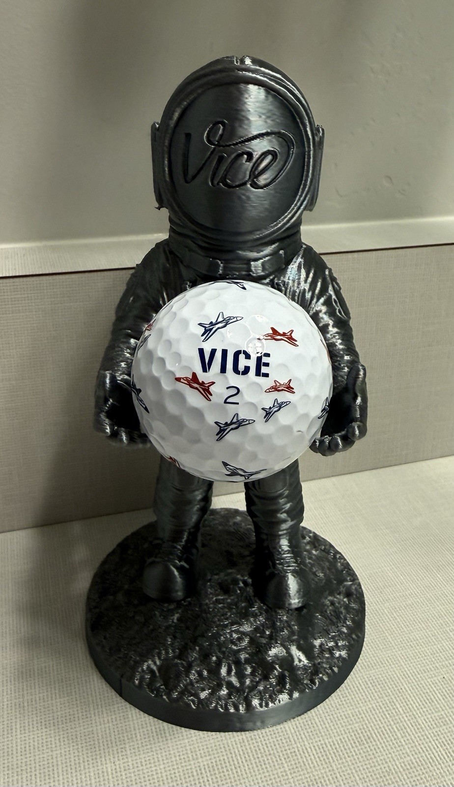 Astronaut Moon Man Golf Ball Display With Vice TourJet - 6.25” - For Moonrock