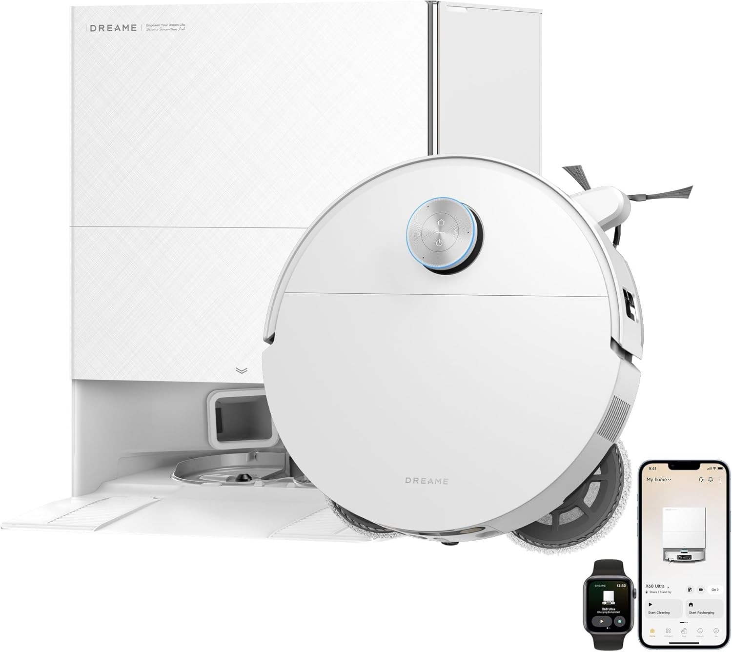 DREAME X60 Ultra White 3.13in Ultra-Thin Robot Vacuum Mop|Certified Refurbished DREAME X60 Ultra White 3.13in Ultra-Thin Robot Vacuum Mop|Certified Refurbished