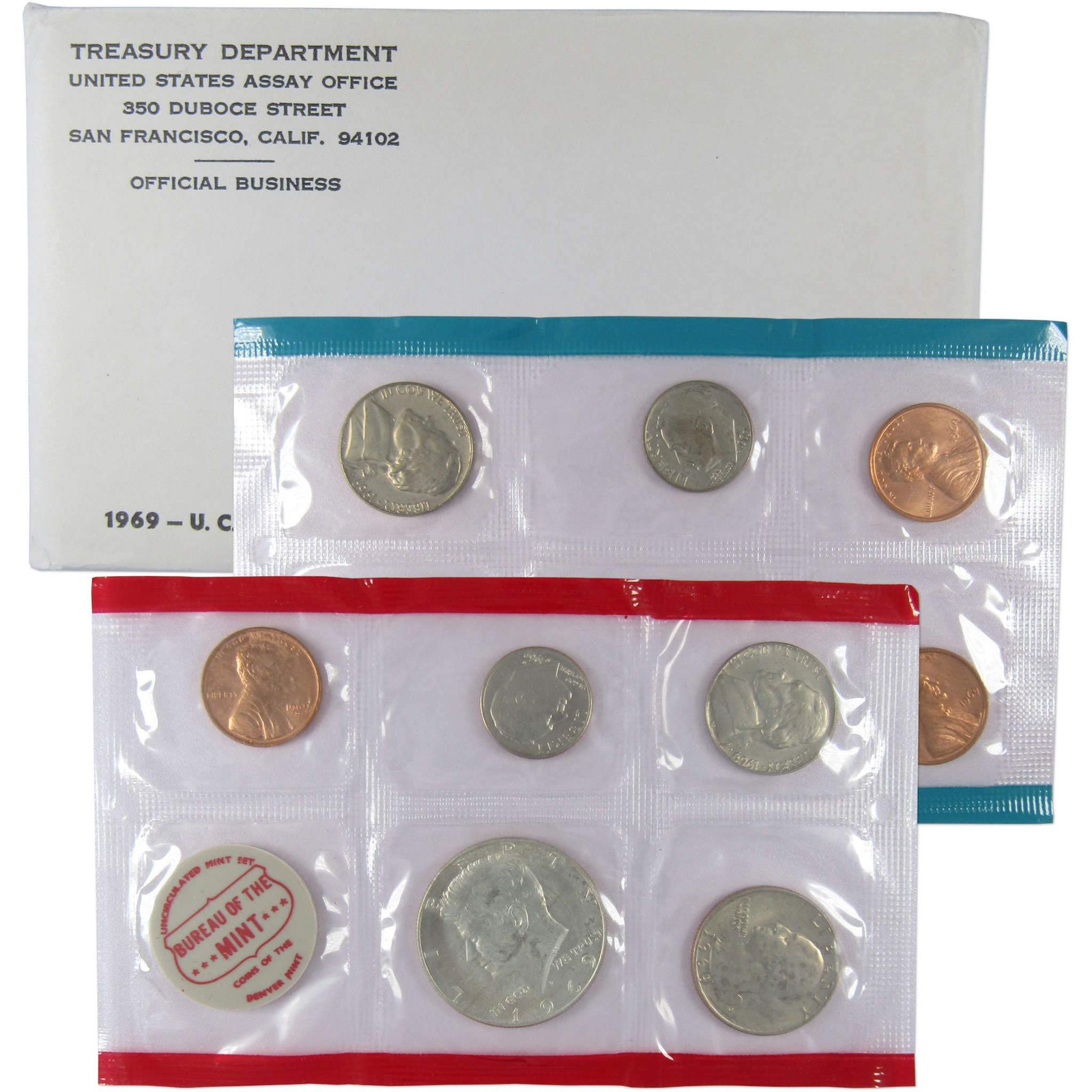 1969 Uncirculated Coin Set U.S Mint Original Government Packaging OGP 1969 Uncirculated Coin Set U.S Mint Original Government Packaging OGP