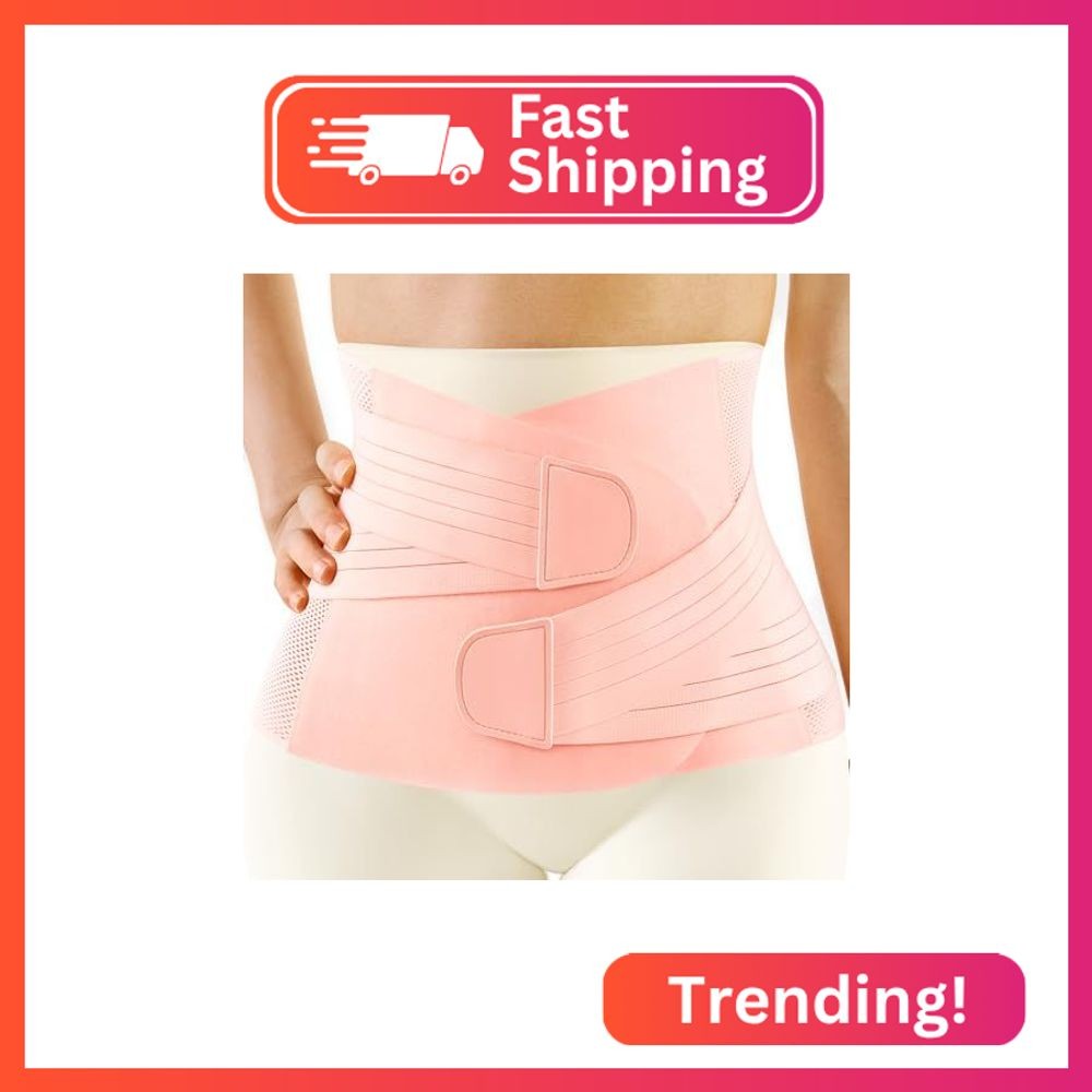 FREETOO Postpartum Belly Band Wrap for Women,Abdominal Binder Post Surgery