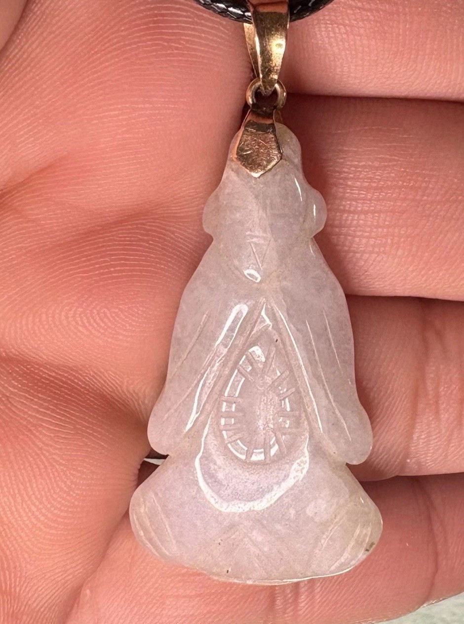 14k Yellow Gold Jade Buddha Wise Symbol Pendant 585 Black Cord Included 6.80G 14k Yellow Gold Jade Buddha Wise Symbol Pendant 585 Black Cord Included 6.80G