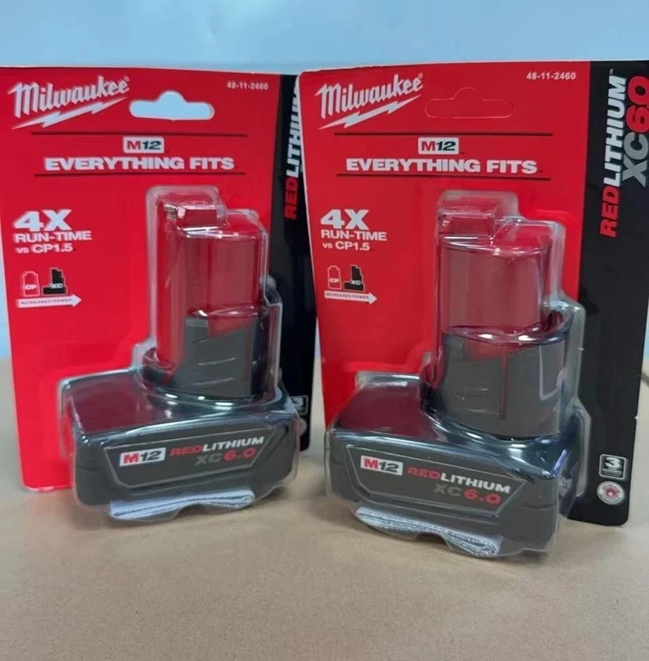 2 PCS MіІwaukеe 48-11-2460 M12 12V RED LITHIUM XC 6.0 Extended Capacity Battery 2 PCS MіІwaukеe 48-11-2460 M12 12V RED LITHIUM XC 6.0 Extended Capacity Battery