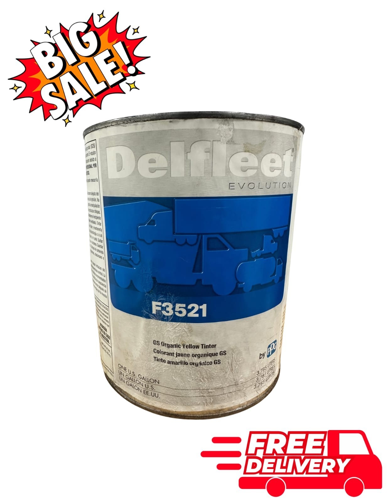 🔥 PPG Delfleet Evolution F3521 GS Organic Yellow Tinter 1 Gallon 🎨