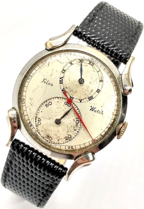 Rare Vintage Felca Regulator Men\'s Watch Swiss Silver Tone Retro Wristwatch Rare Vintage Felca Regulator Men\'s Watch Swiss Silver Tone Retro Wristwatch