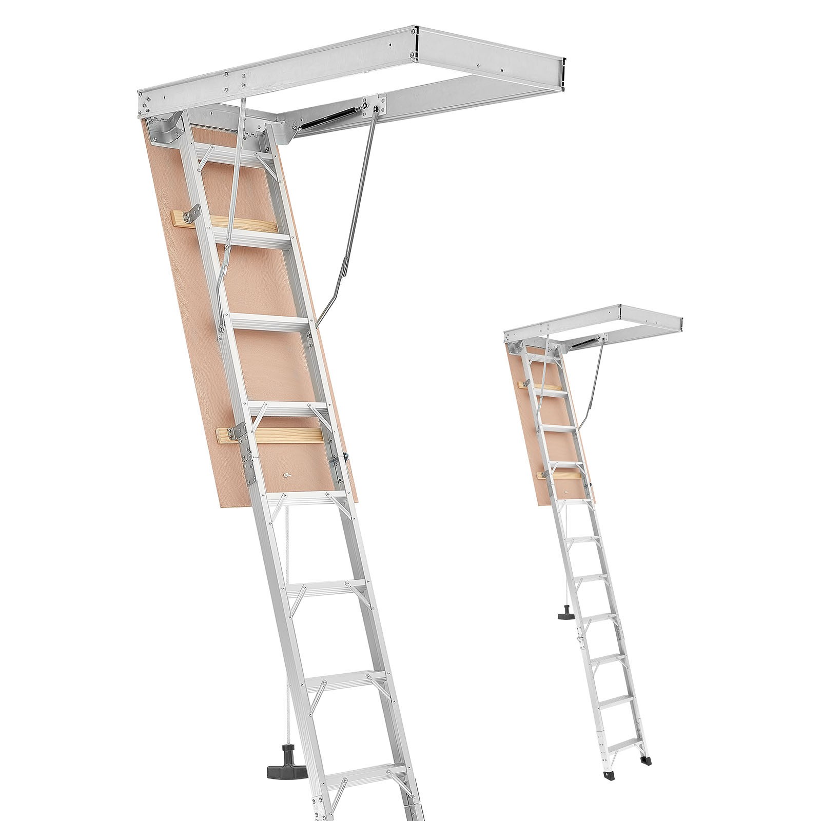 Uimoso Aluminum Folding Attic Ladder for Loft, Adjustable Height 9.8'-10.3' Uimoso Aluminum Folding Attic Ladder for Loft, Adjustable Height 9.8'-10.3'