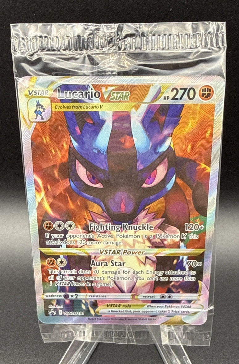 Pokemon TCG Lucario VSTAR SWSH291 Sealed Black Star Promo Crown Zenith NM Pokemon TCG Lucario VSTAR SWSH291 Sealed Black Star Promo Crown Zenith NM