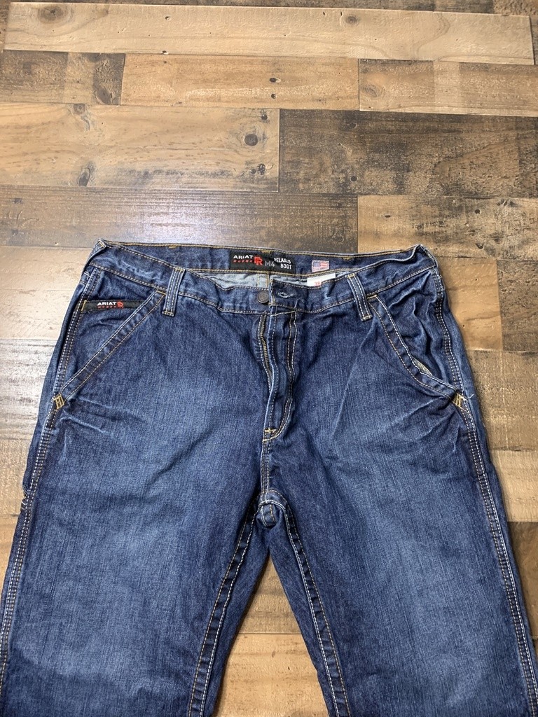 Ariat FR Jeans Mens 38x30 Blue M4 Relaxed Boot Flame Resistant Work Denim Pants