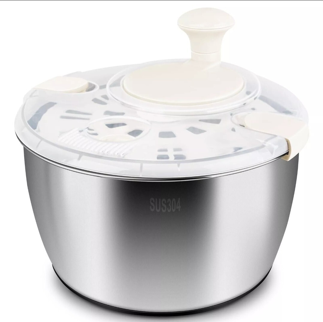 Salad Spinner Stainless Steel Large, 5 QtMulti-Use Wash Spin and ... Salad Spinner Stainless Steel Large, 5 QtMulti-Use Wash Spin and ...